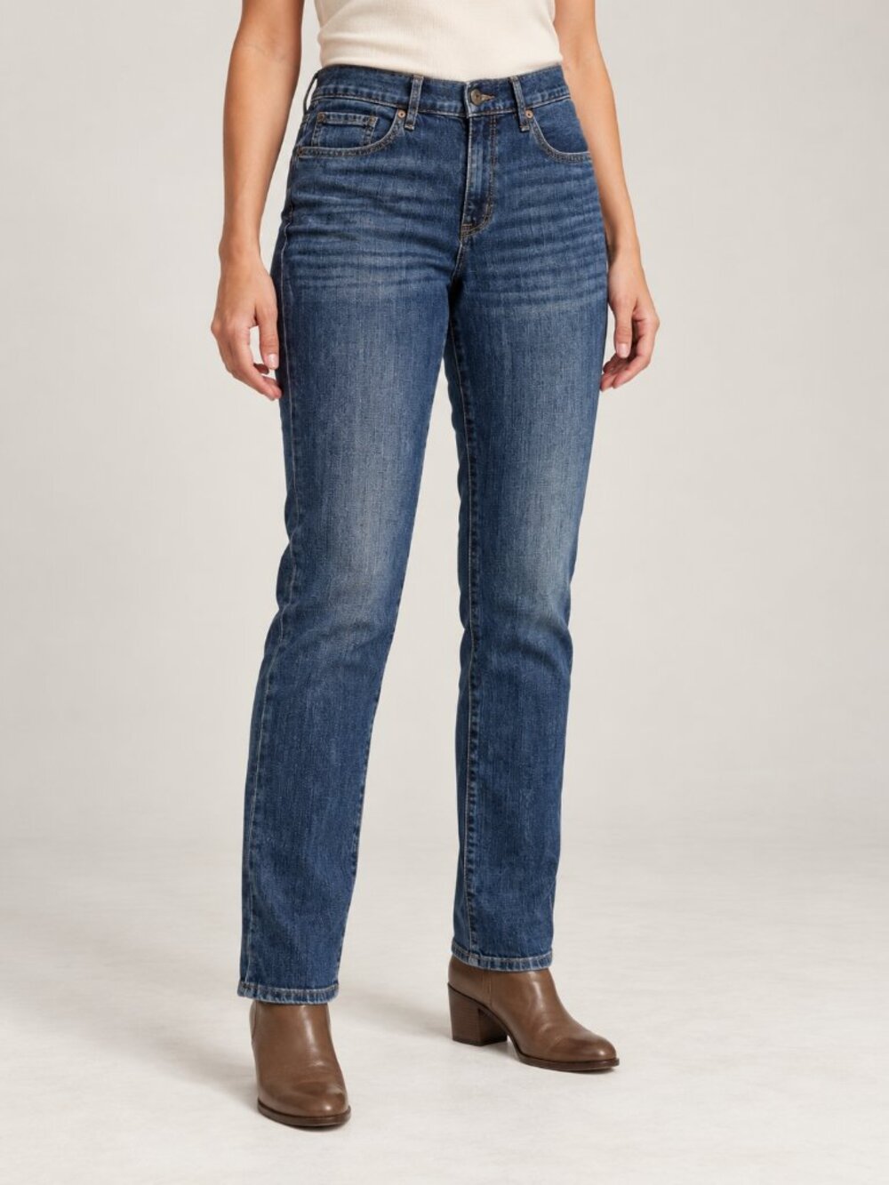 Eddie Bauer Boyfriend Midrise Slim Blue Jeans Women's 6 Stretch Fit Denim